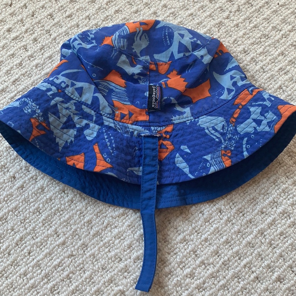 Patagonia Baby Sun Bucket Hat Blue Orange